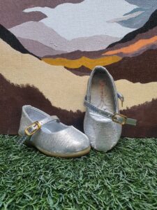 fancy casual pump for girls silver and begin