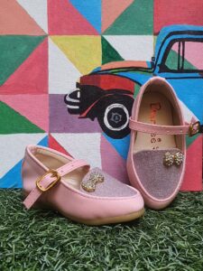 fancy casual pump for girls silver and begin