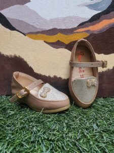 fancy casual pump for girls silver and begin