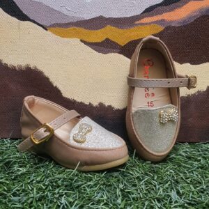 fancy casual pump for girls silver and begin