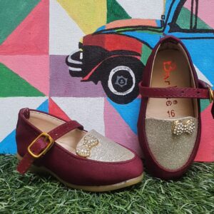 fancy casual pump for girls silver and begin